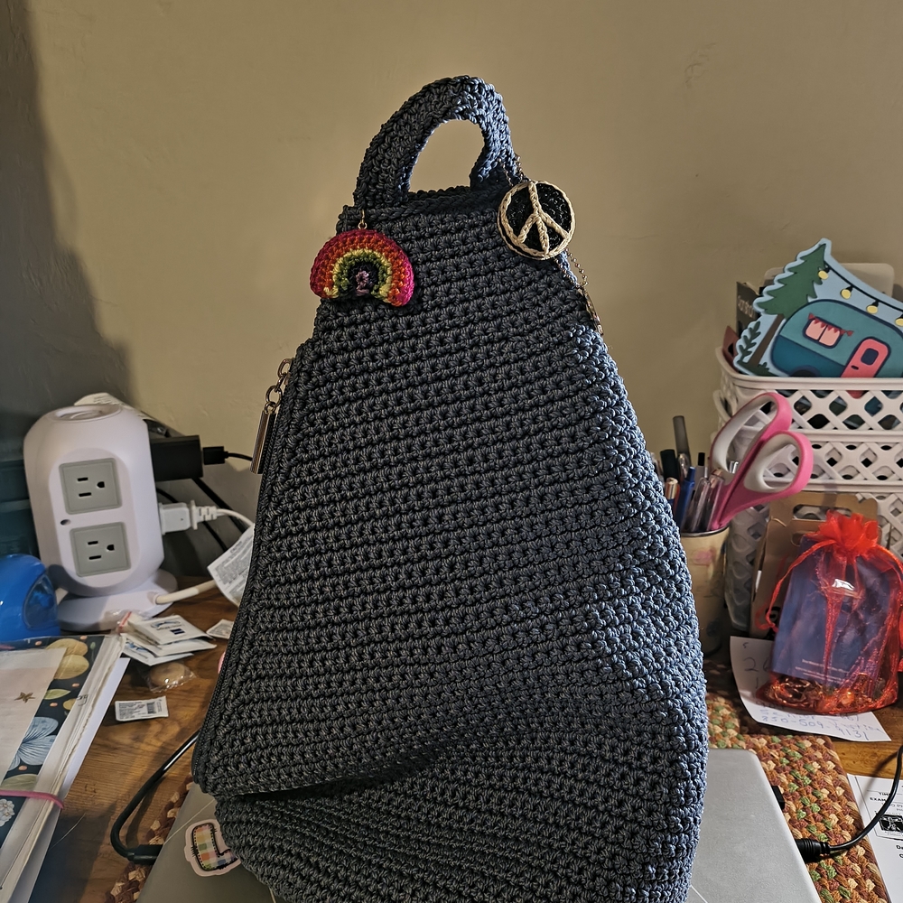 Stylish Blue Crochet Women Bag
